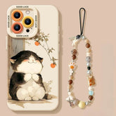 5″ White Silicone iPhone 16 Pro Max Case - Cute Cat Pattern, Pet-Friendly Design